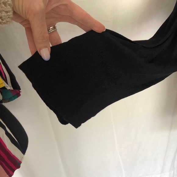 Topshop V-neck Black Blouse Top long sleeve open slit down arm size 8 - Picture 4 of 9